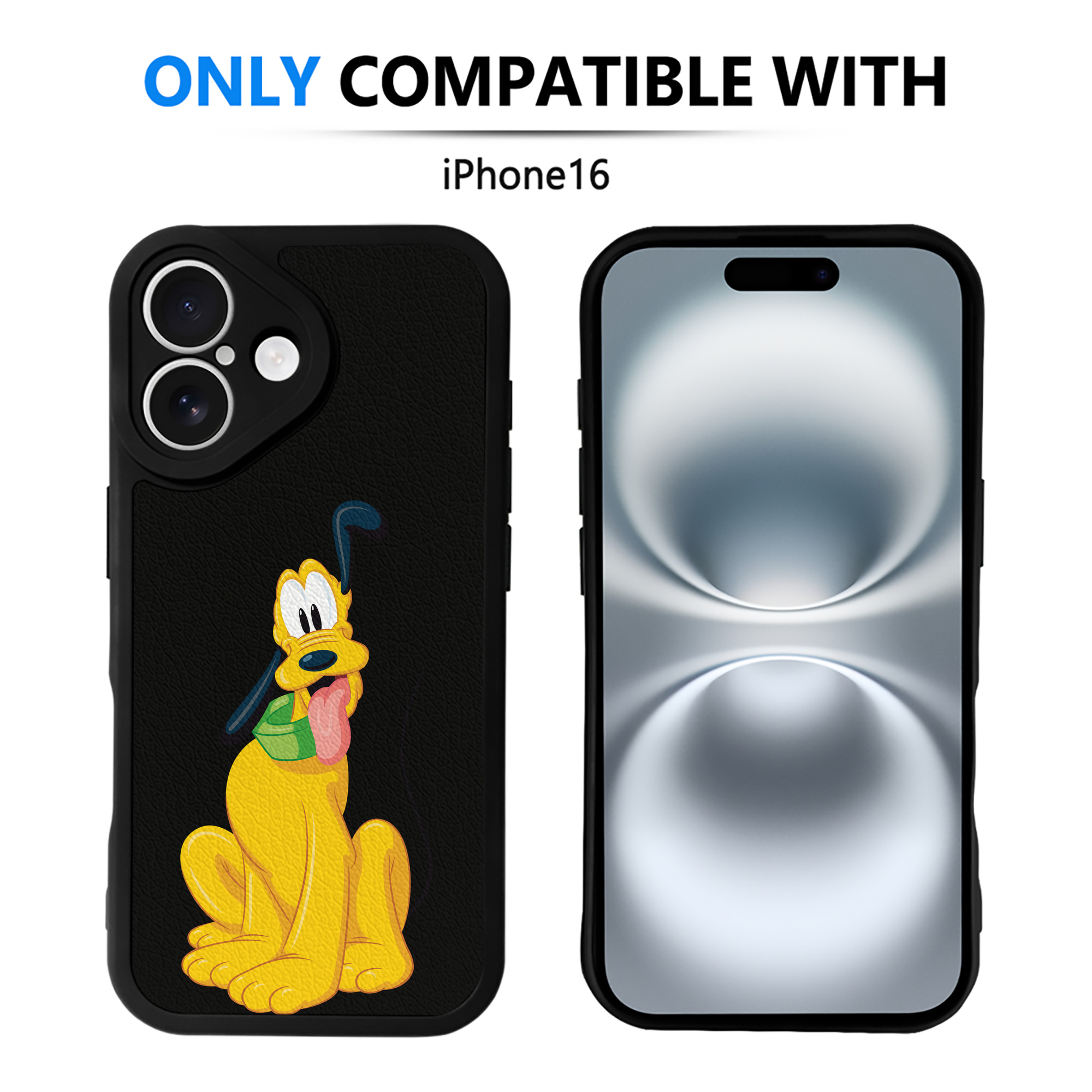 （画像用） ミッキーマウス Mickey Mouse 【iPhone 16シリーズ対応】シリコンスマホケース（レザー調） 材質：シリコン